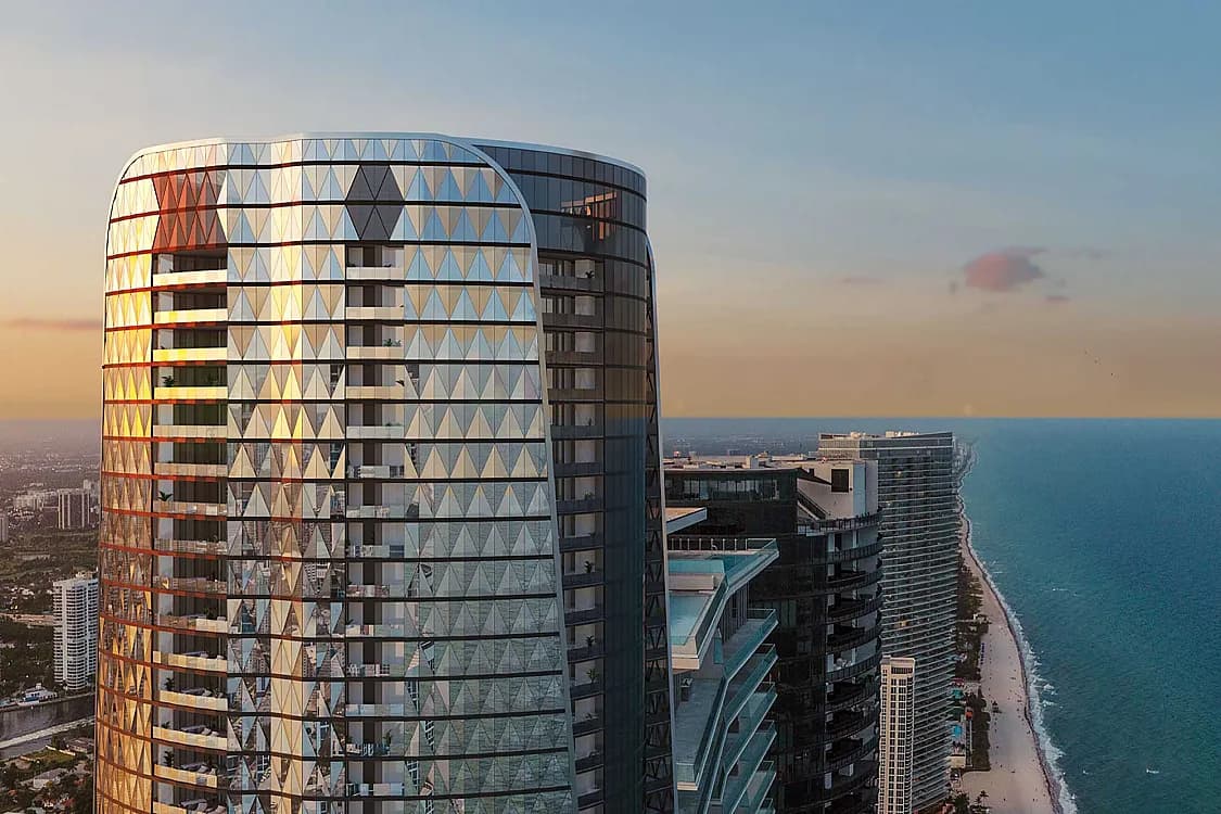 Bentley Residences en Sunny Isles Beach con vista directa al océano Atlántico