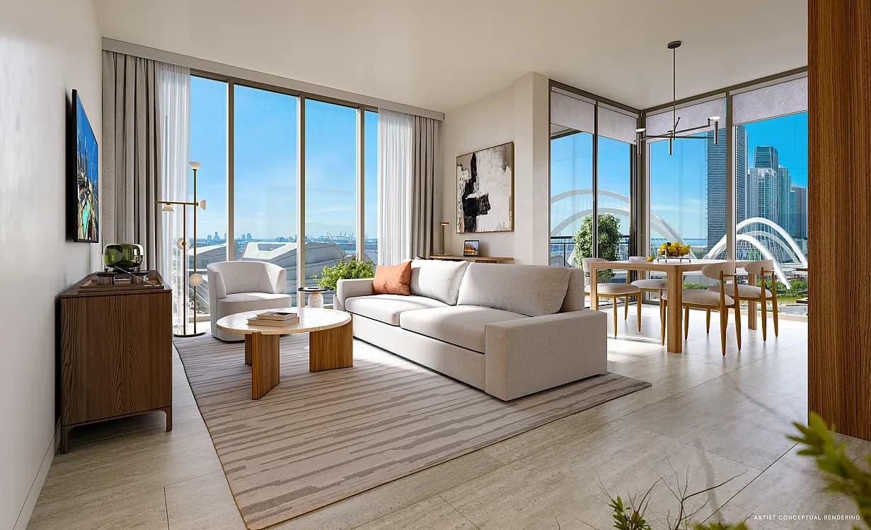 Interior premium con vista al downtown de Miami